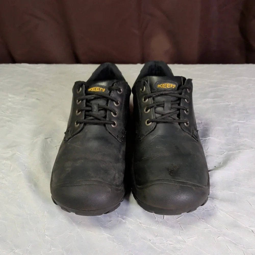 KEEN Oxford Shoes Mens Size 11 Black Leather Bump Toe Chunky Comfort Gorpcore